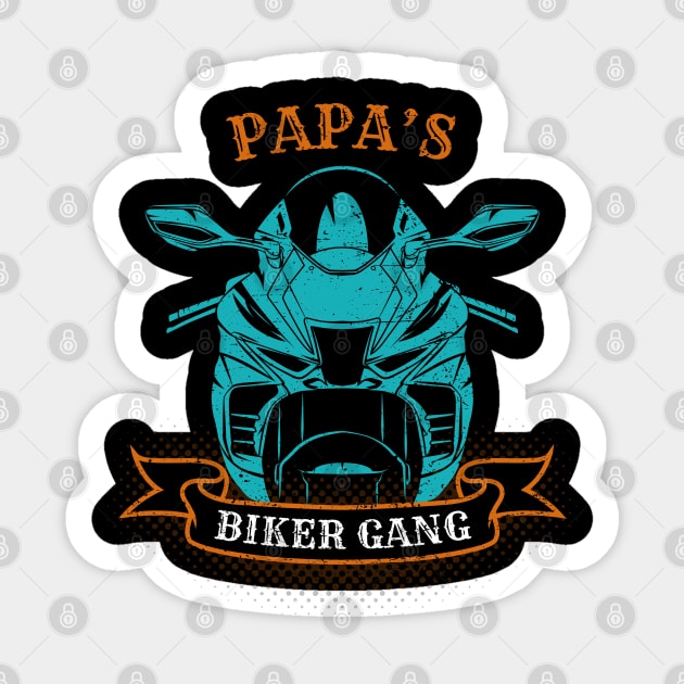 Papa's Biker Gang Father's Day Sticker by DwiRetnoArt99